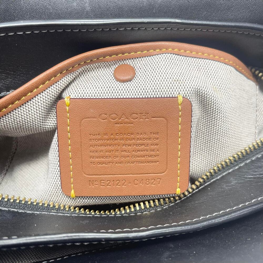 Coach Tate Carryall 29 Top‎ Handle Crossbody Bag Black Leather Gold C4827 - Picture 15 of 15